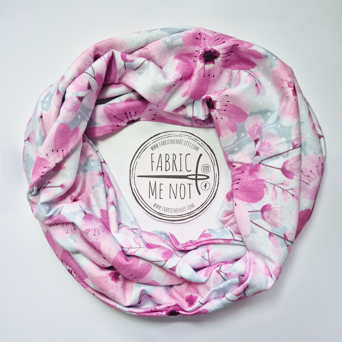 Pink Poppies 100% Knitted Cotton Infinity Scarf