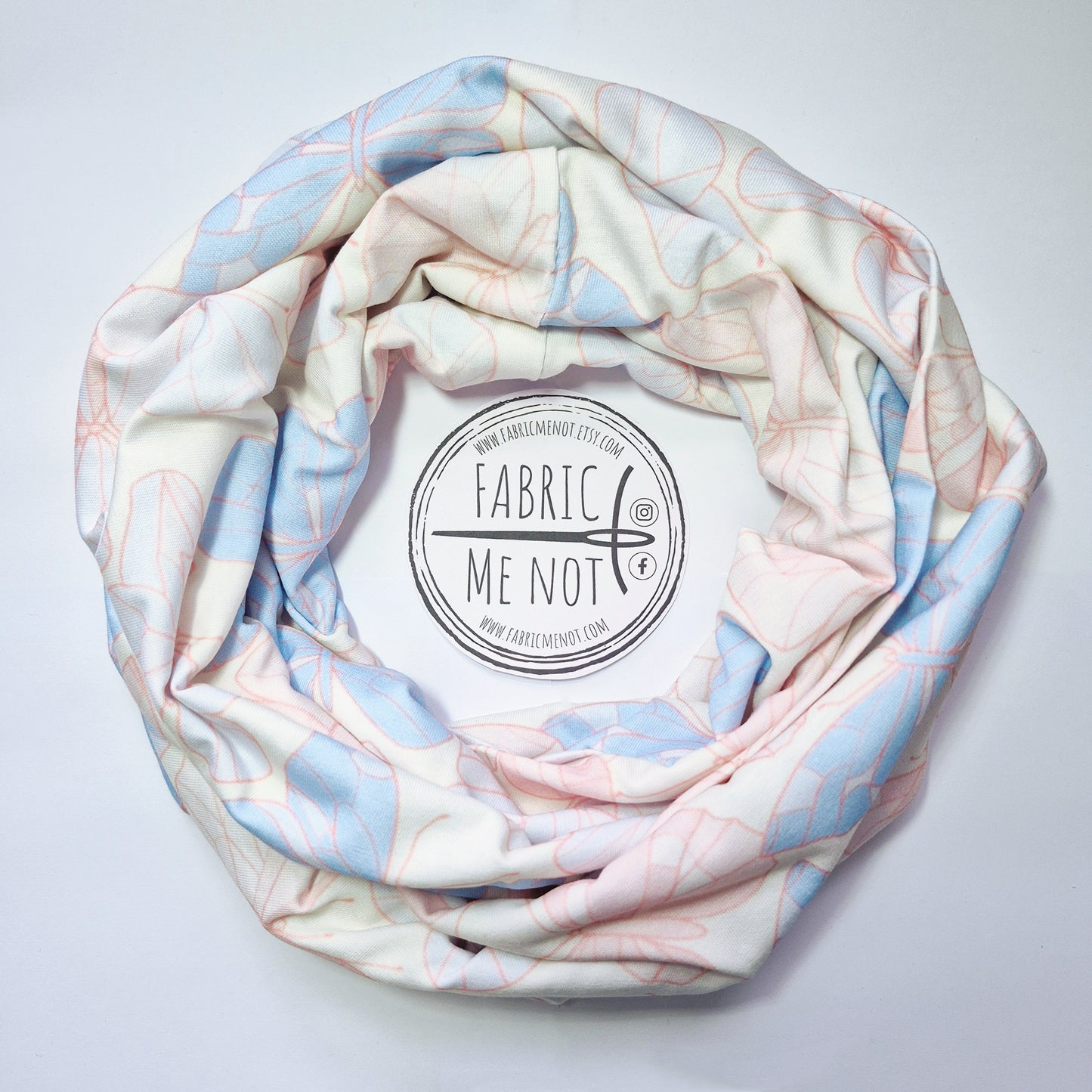 Pastel Butterflies Premium Print 100% Knitted Cotton Infinity Scarf