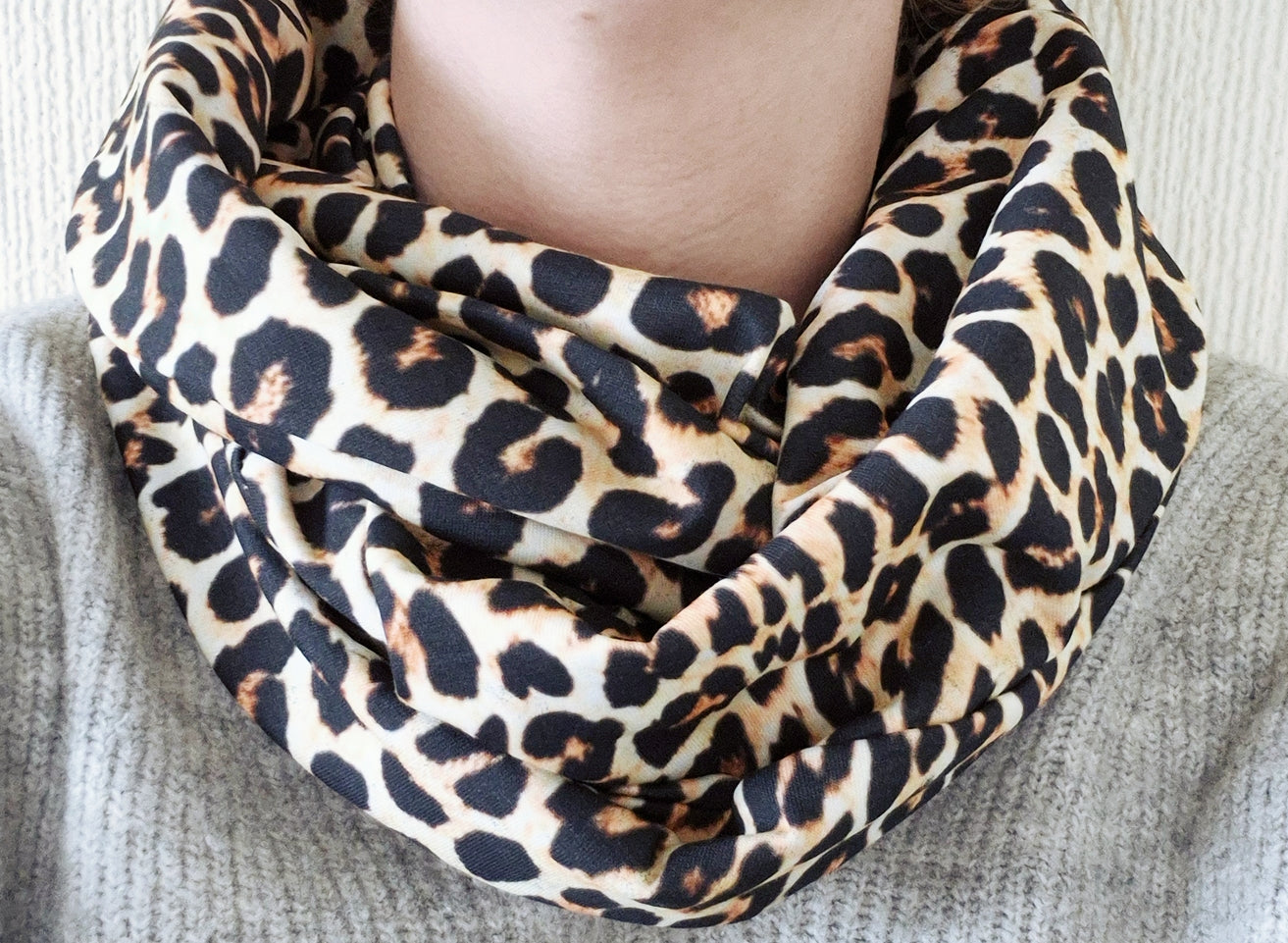 Animal Print Premium Print 100% Knitted Cotton Infinity Scarf