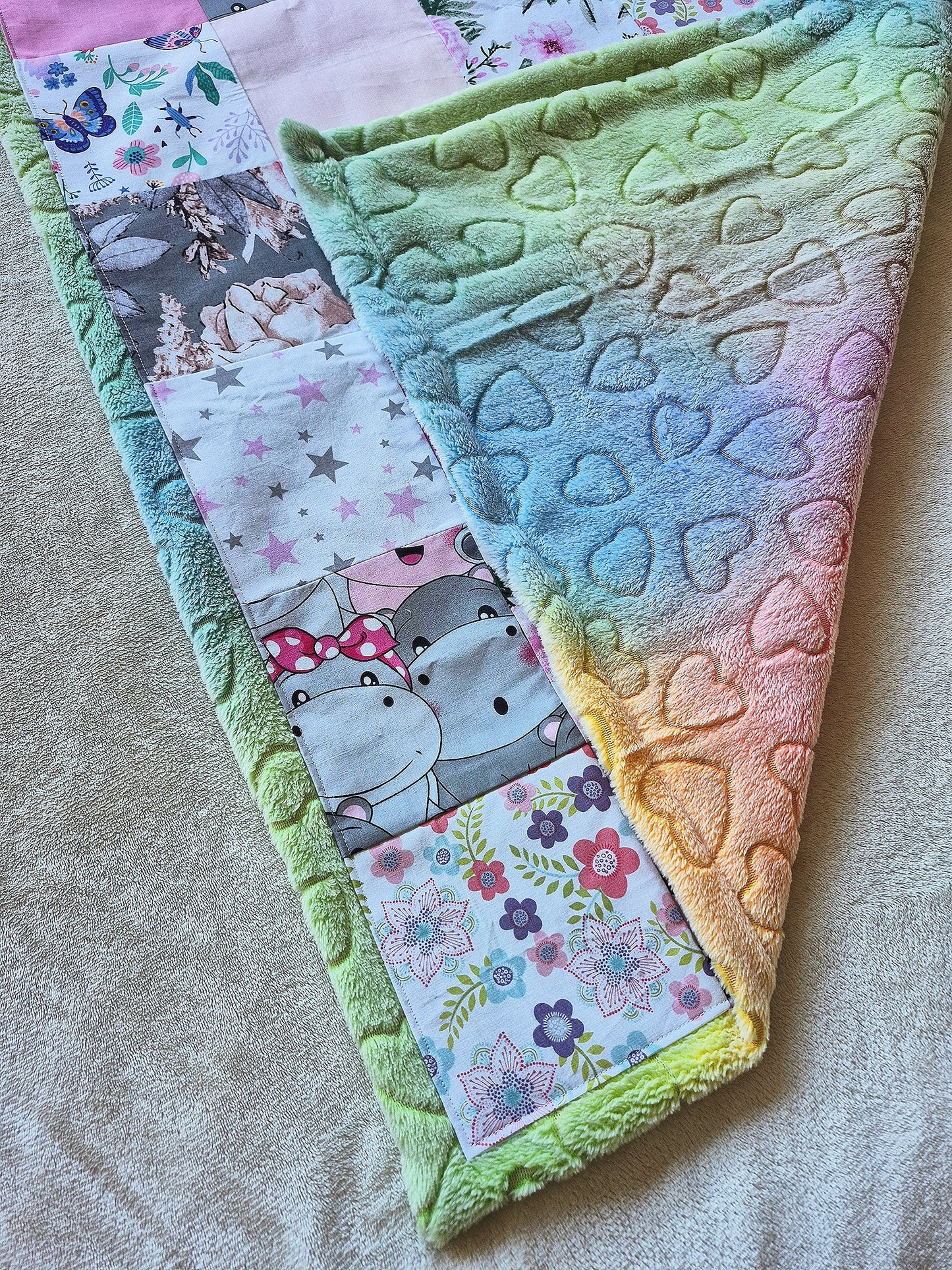 Patchwork Children's Blanket Rainbow