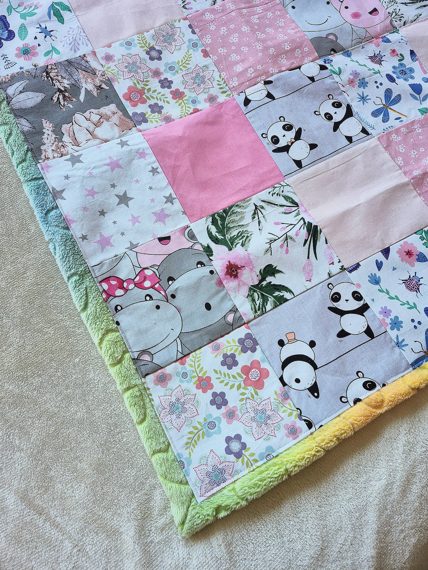 Patchwork Children's Blanket Rainbow