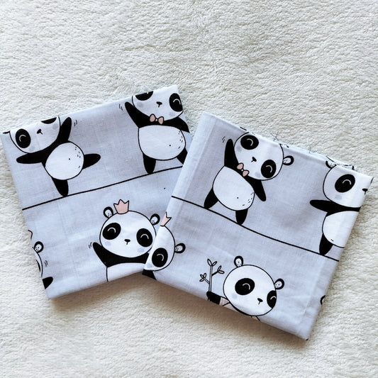 Cute Panda Fat Quarter – 100% Cotton Fabric (50x50 cm)
