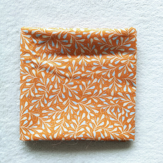 Burnt Orange Leaf Print Fat Quarter – 100% Cotton (50 x 50 cm)