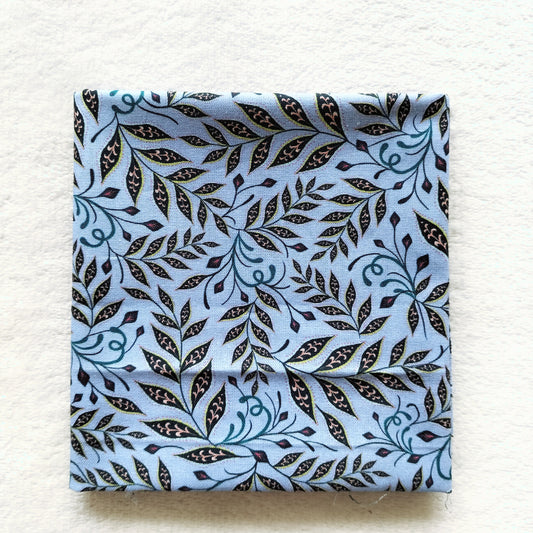 Light Blue Leafy Vine Print Cotton Fabric – Fat Quarter 100% Cotton (50 x 50 cm)