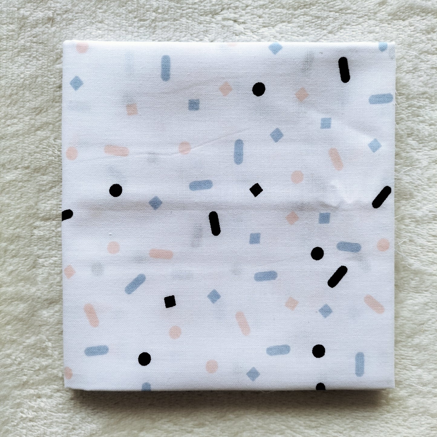 Sprinkle Confetti Fat Quarter – Minimalist Pastel and Black Pattern on White (50 x 50 cm)