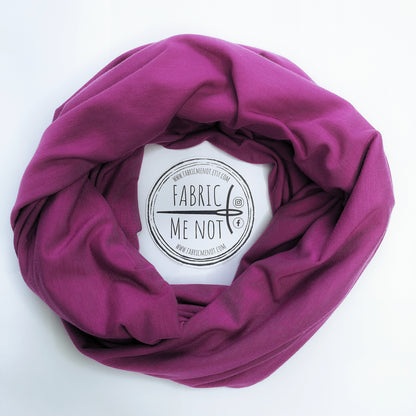 Orchid Pink Plain 100% Knitted Cotton Infinity Scarf