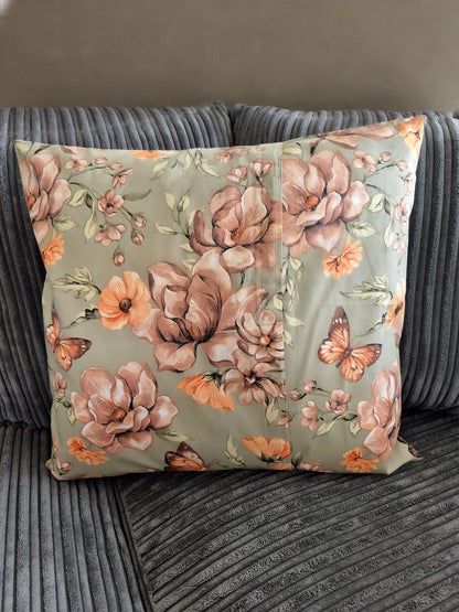 Flower Pattern on Sage Background